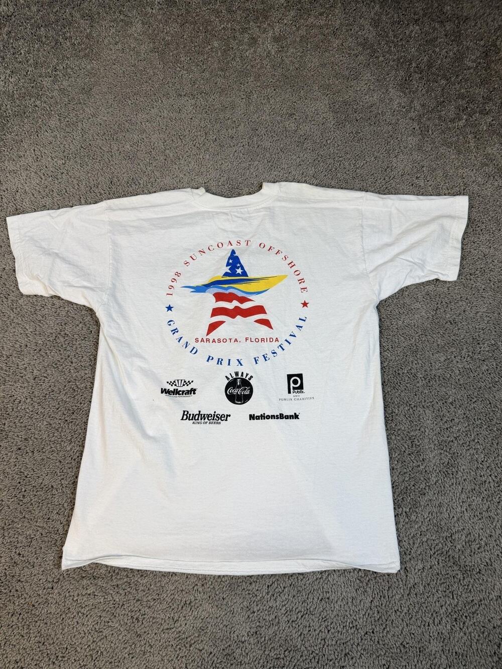 Vintage 1998 Suncoast Offshore Grand Prix Shirt Mens L Speedboat Racing 90s